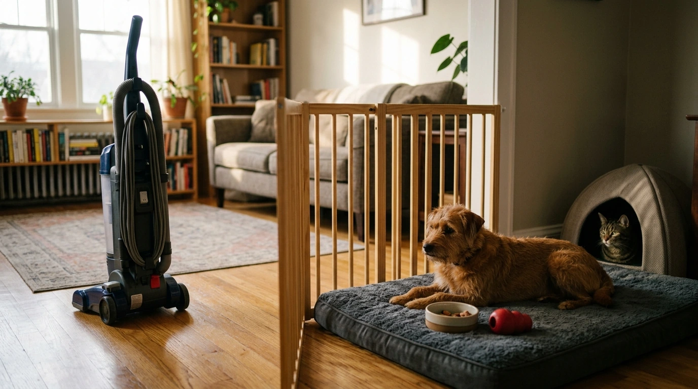 Vacuum Stress in Pets: Calm Training for Dogs & Cats